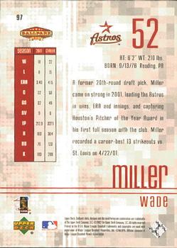 2002 Upper Deck Ballpark Idols #97 Wade Miller Back