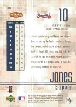 2002 Upper Deck Ballpark Idols #100 Chipper Jones Back