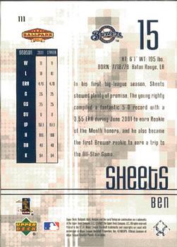 2002 Upper Deck Ballpark Idols #111 Ben Sheets Back