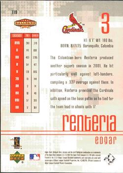 2002 Upper Deck Ballpark Idols #119 Edgar Renteria Back