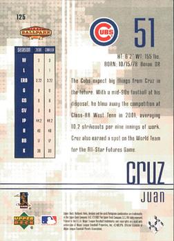 2002 Upper Deck Ballpark Idols #125 Juan Cruz Back