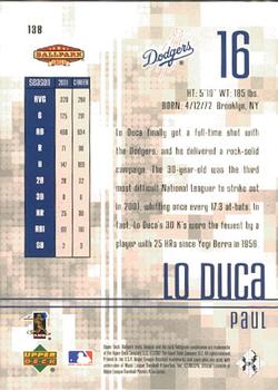 2002 Upper Deck Ballpark Idols #138 Paul Lo Duca Back