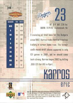 2002 Upper Deck Ballpark Idols #140 Eric Karros Back