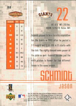2002 Upper Deck Ballpark Idols #153 Jason Schmidt Back