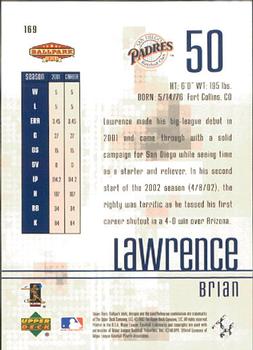 2002 Upper Deck Ballpark Idols #169 Brian Lawrence Back