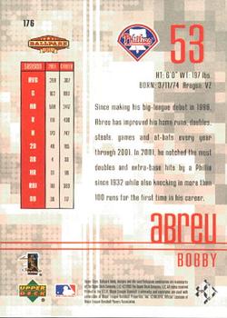2002 Upper Deck Ballpark Idols #176 Bobby Abreu Back