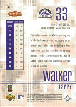 2002 Upper Deck Ballpark Idols #197 Larry Walker Back