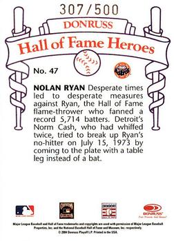 2004 Donruss Diamond Kings - Hall of Fame Heroes #7 Nolan Ryan Back
