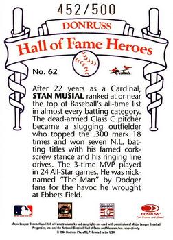 2004 Donruss Diamond Kings - Hall of Fame Heroes #28 Stan Musial Back