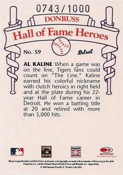 2004 Donruss Diamond Kings - Hall of Fame Heroes #24 Al Kaline Back