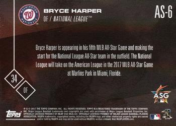 2017 Topps Now All-Star Game National League #AS-6 Bryce Harper Back