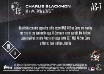 2017 Topps Now All-Star Game National League #AS-7 Charlie Blackmon Back