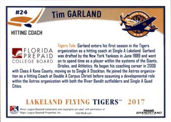 2017 Grandstand Lakeland Flying Tigers #NNO Tim Garland Back