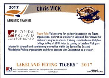 2017 Grandstand Lakeland Flying Tigers #NNO Chris Vick Back