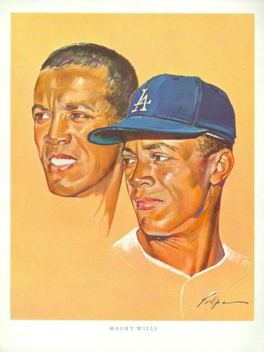 1964 Union Oil Dodgers Premium Pictures #NNO Maury Wills Front