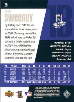 2002 Upper Deck Diamond Connection #25 Mike Sweeney Back