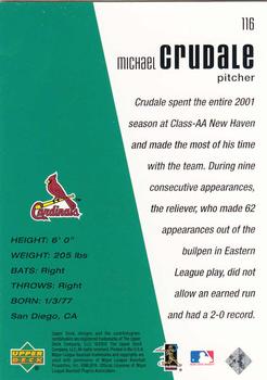 2002 Upper Deck Diamond Connection #116 Mike Crudale Back