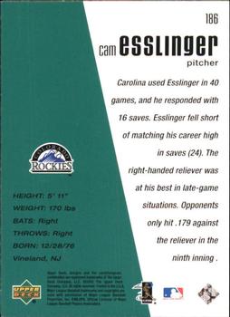 2002 Upper Deck Diamond Connection #186 Cam Esslinger Back