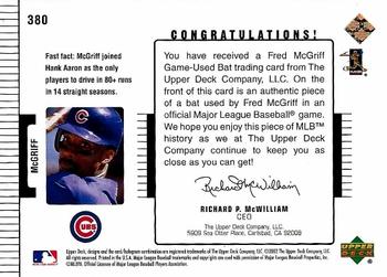 2002 Upper Deck Diamond Connection #380 Fred McGriff Back
