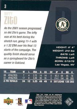 2002 Upper Deck Diamond Connection #3 Barry Zito Back