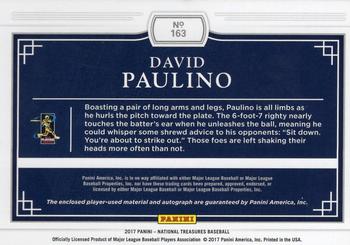 2017 Panini National Treasures #163 David Paulino Back