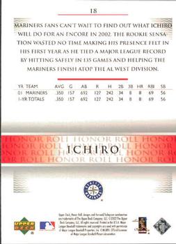 2002 Upper Deck Honor Roll #18 Ichiro Back