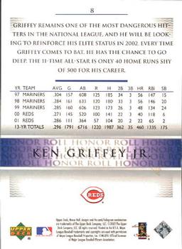 2002 Upper Deck Honor Roll #8 Ken Griffey Jr. Back