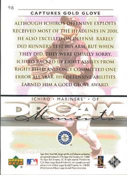 2002 Upper Deck Honor Roll #98 Ichiro Back