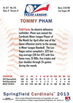2013 Grandstand Texas League Top Prospects #NNO Tommy Pham Back