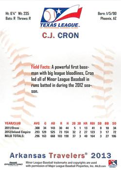 2013 Grandstand Texas League Top Prospects #NNO C.J. Cron Back