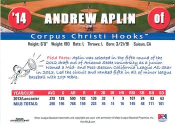 2014 Grandstand Texas League Top Prospects #NNO Andrew Aplin Back