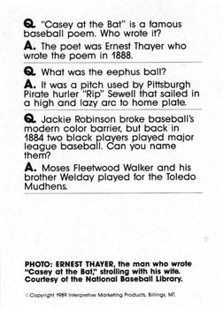1990 Interpretive Marketing Baseball Wit - Unnumbered #NNO Ernest Thayer Back