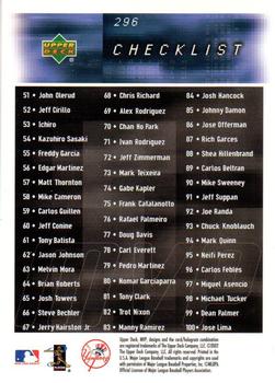 2002 Upper Deck MVP #296 Derek Jeter Back