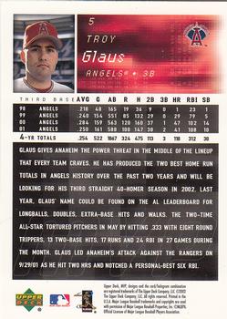 2002 Upper Deck MVP #5 Troy Glaus Back