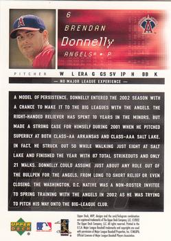 2002 Upper Deck MVP #6 Brendan Donnelly Back