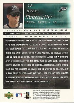 2002 Upper Deck MVP #33 Brent Abernathy Back