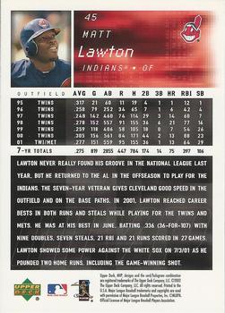 2002 Upper Deck MVP #45 Matt Lawton Back
