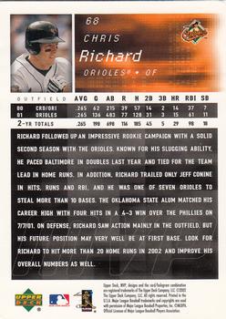 2002 Upper Deck MVP #68 Chris Richard Back
