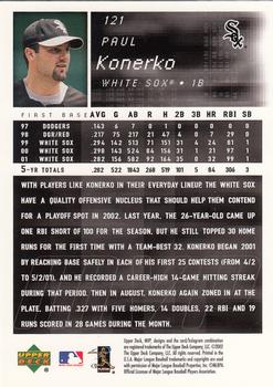 2002 Upper Deck MVP #121 Paul Konerko Back