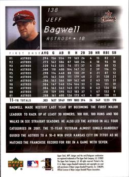 2002 Upper Deck MVP #138 Jeff Bagwell Back