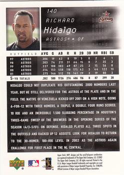 2002 Upper Deck MVP #140 Richard Hidalgo Back