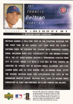 2002 Upper Deck MVP #187 Francis Beltran Back