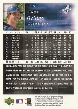 2002 Upper Deck MVP #201 Andy Ashby Back