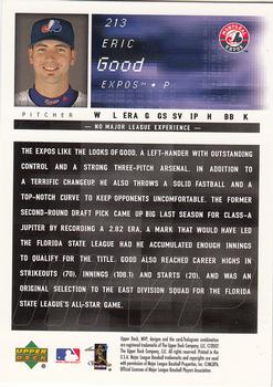 2002 Upper Deck MVP #213 Eric Good Back