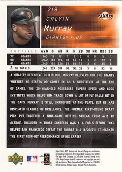 2002 Upper Deck MVP #219 Calvin Murray Back