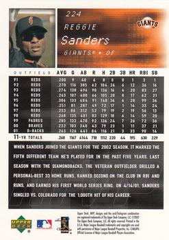 2002 Upper Deck MVP #224 Reggie Sanders Back