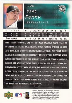 2002 Upper Deck MVP #226 Brad Penny Back