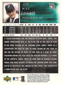 2002 Upper Deck MVP #228 Mike Lowell Back