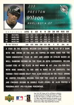 2002 Upper Deck MVP #233 Preston Wilson Back