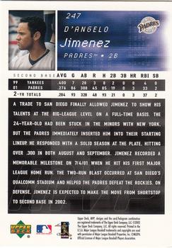 2002 Upper Deck MVP #247 D'Angelo Jimenez Back
